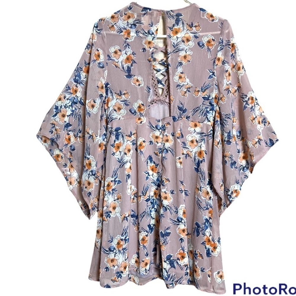 Flying Monkey Floral Dress Light Rose Size Medium - Picture 3 of 9